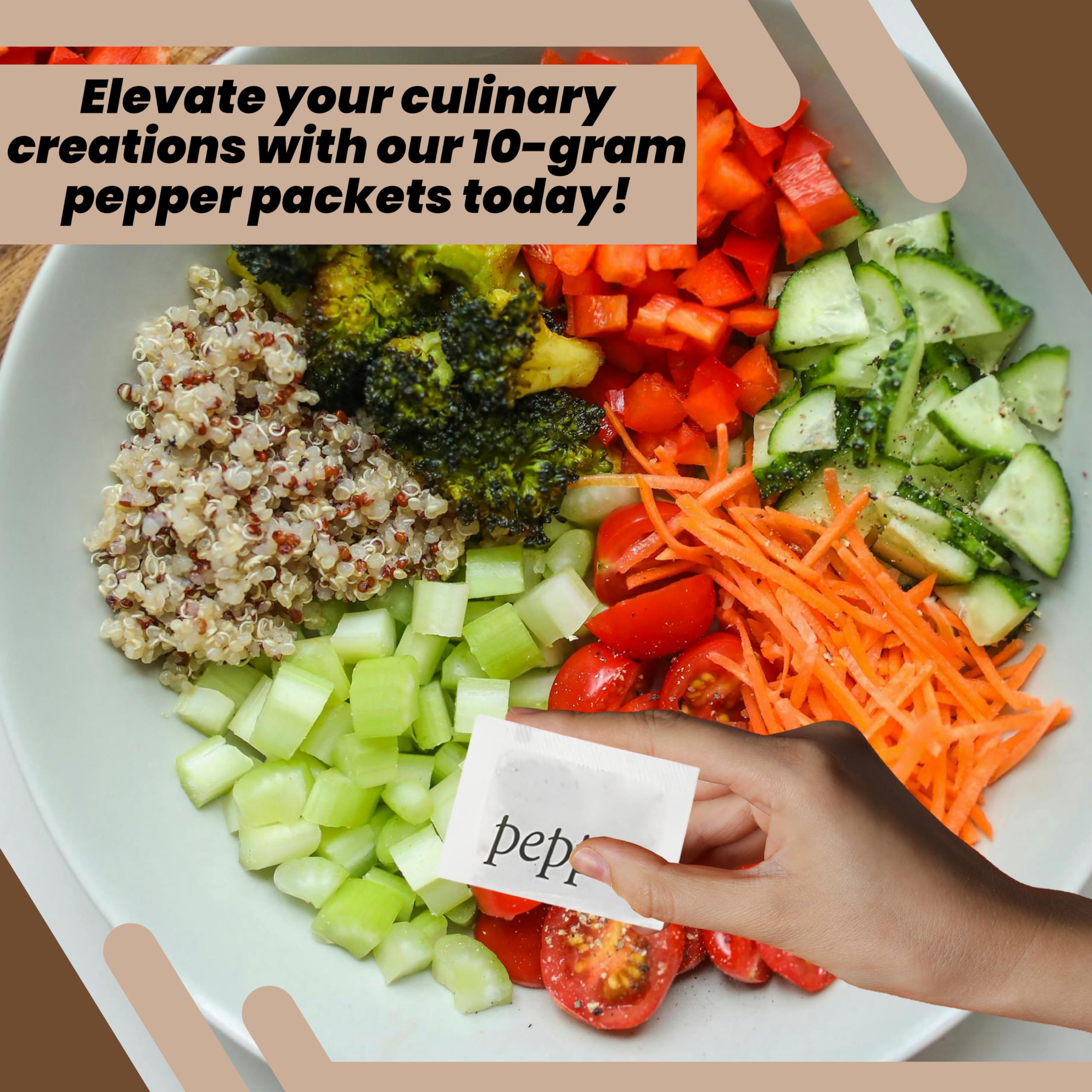 Perfect Stix packet in use on salad illustrating quick, mess-free seasoning