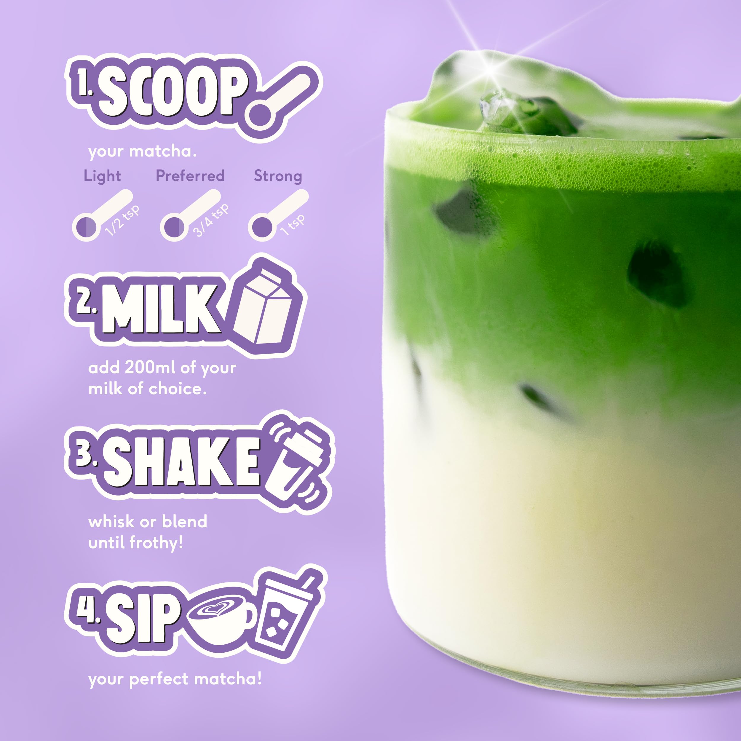 Perfect Ted iced blueberry matcha smoothie highlighting refreshing, fruity energy