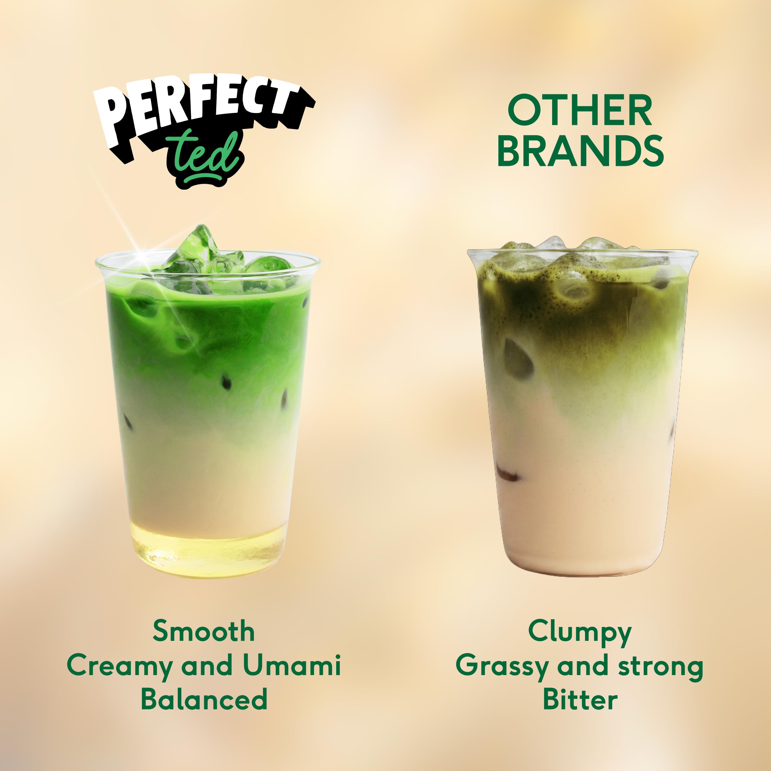 Perfect Ted vanilla bean matcha latte in cup for creamy flavor and everyday rituals