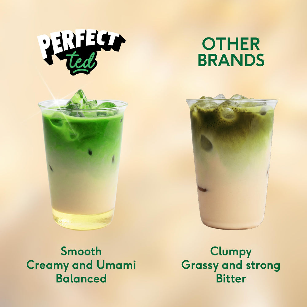 Perfect Ted vanilla bean matcha latte in cup for creamy flavor and everyday rituals