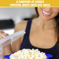 Perfectware close-up of a portion bag highlighting pre-measured kernels and oil benefit