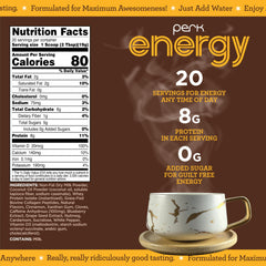 Perk open tub displaying powder texture and quantity for easy use