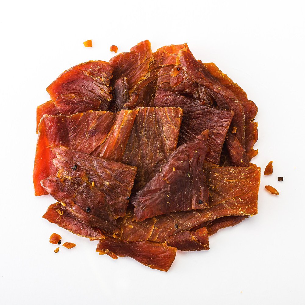 Perky Jerky open pouch with tender turkey strips for easy on-the-go protein