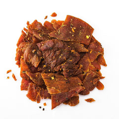 Perky Jerky open resealable bag with visible strips for freshness and convenience