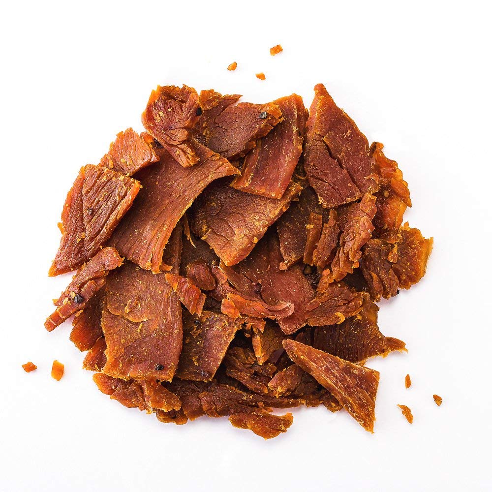 Perky Jerky open resealable pouch demonstrating portable convenience