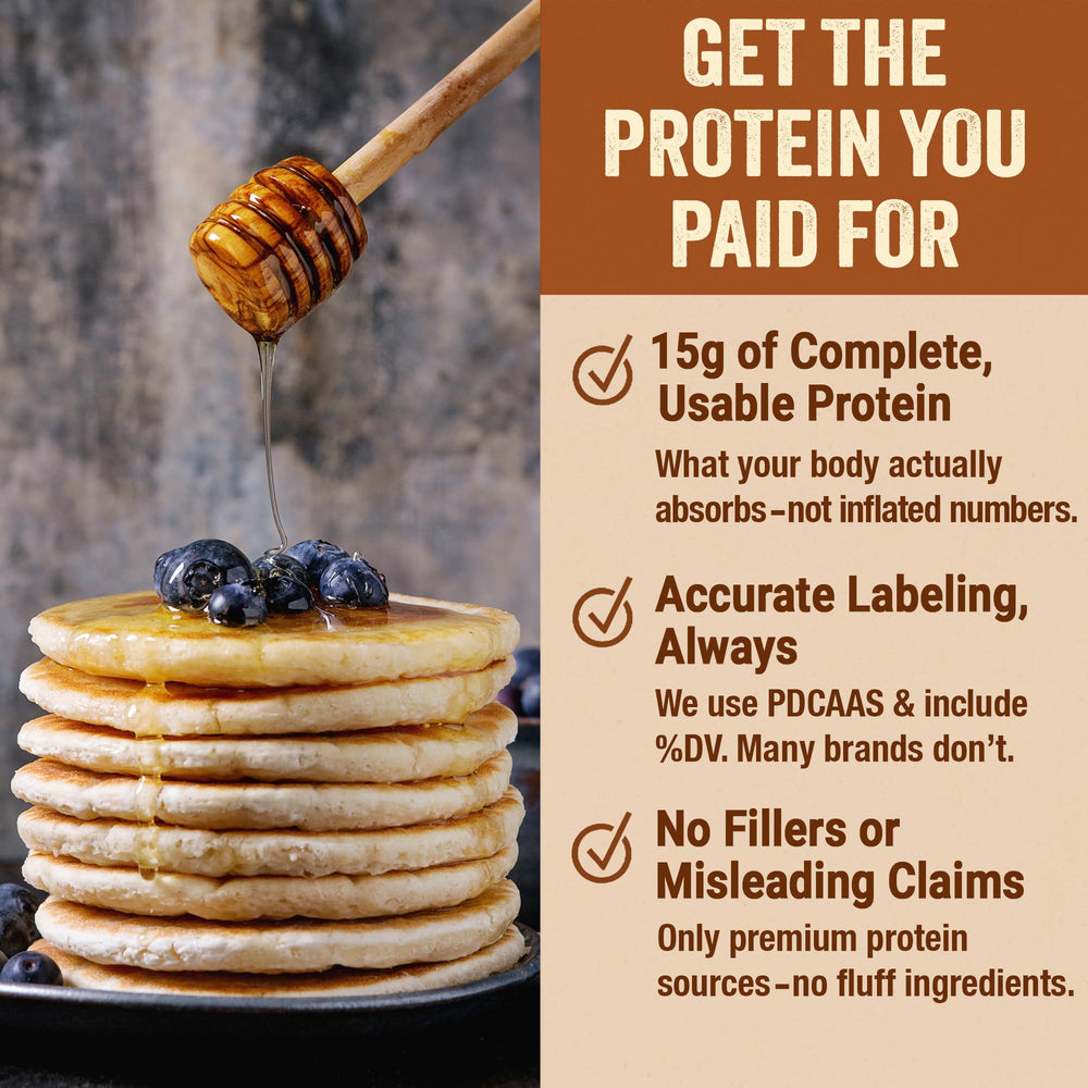 PEScience waffle cooking on iron showing crisp exterior and quick breakfast benefit