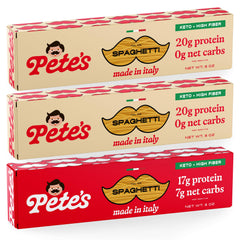 Pete's Pasta front packaging showing keto-friendly benefit