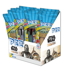 PEZ front packaging showing assorted Mandalorian characters and candies