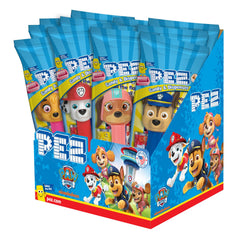 PEZ Paw Patrol front packaging showing dispenser and two candy refills for easy sharing
