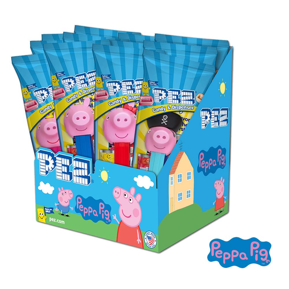 PEZ Peppa Pig front packaging showing 12-party-pack, ready for favors