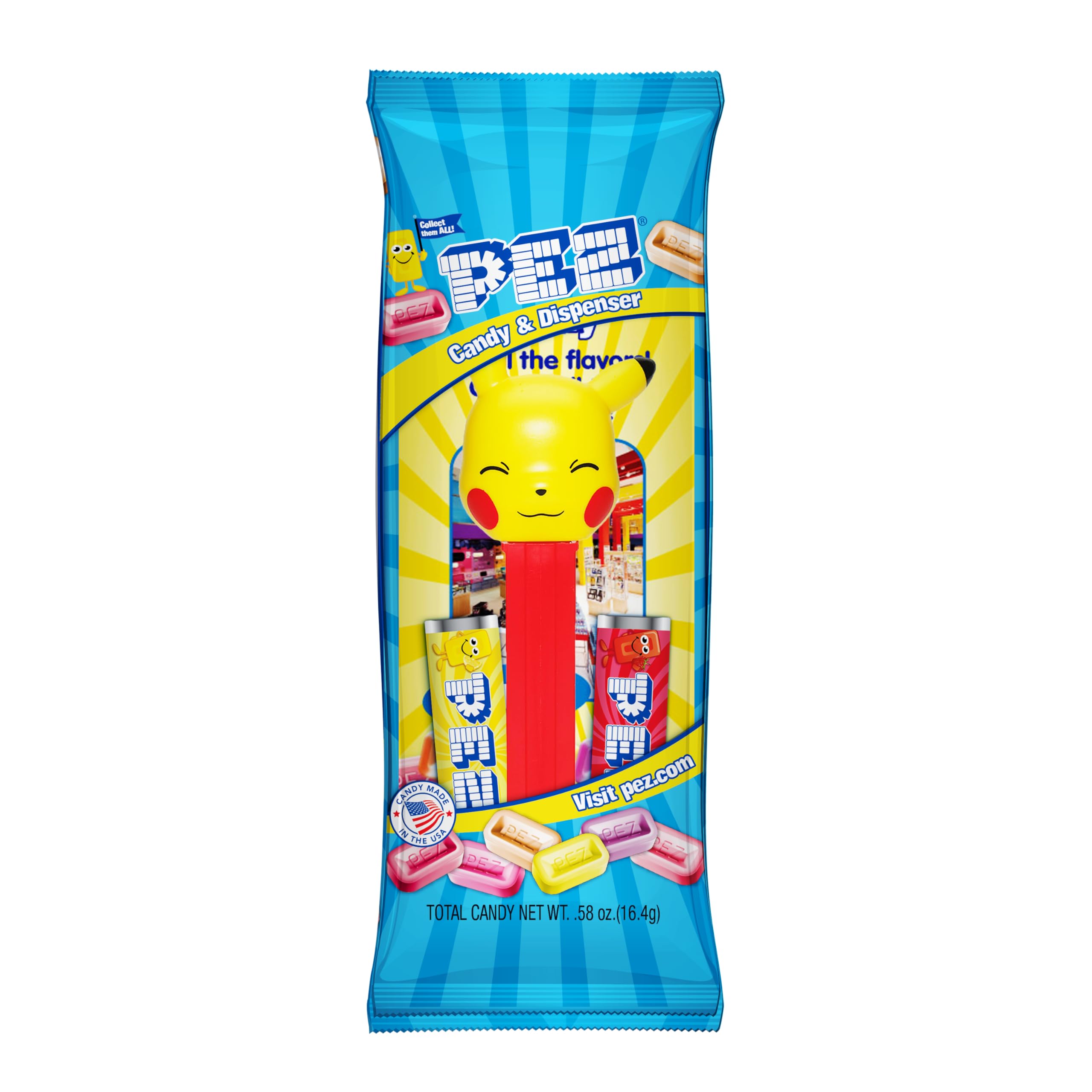 PEZ dispenser in hand showing size and easy dispensing benefit
