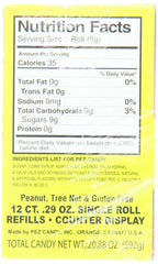 PEZ roll beside a ruler showing dimensions for PEZ brand compatibility and fit reassurance