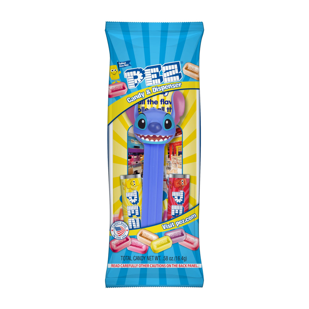Individually wrapped Stitch PEZ units ready to hand out for hygienic event distribution