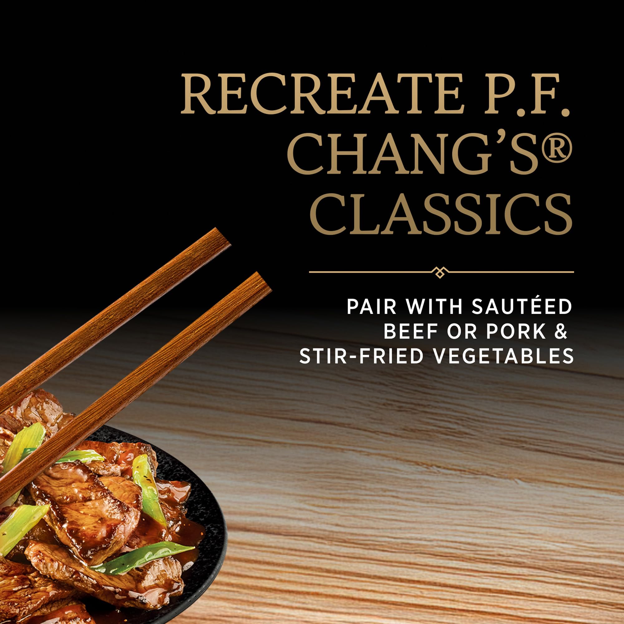 P.F. Chang's bottle next to a measuring cup for size and serving scale reference