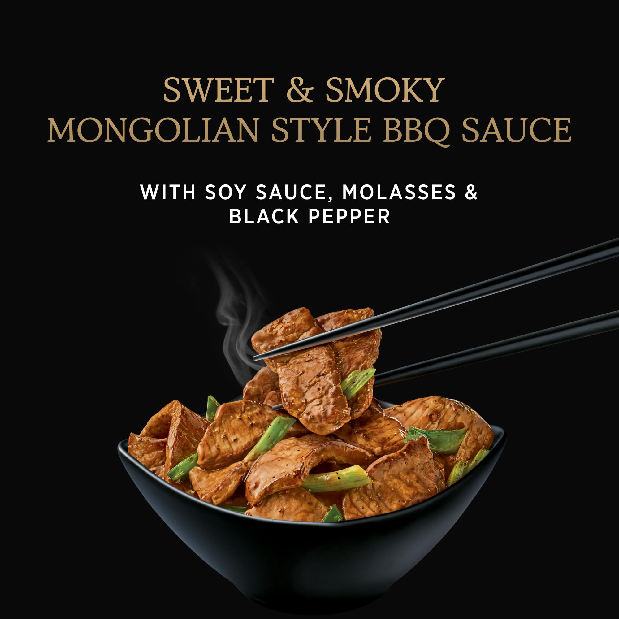 thick pour of P.F. Chang's sauce showing texture and glossy glaze potential