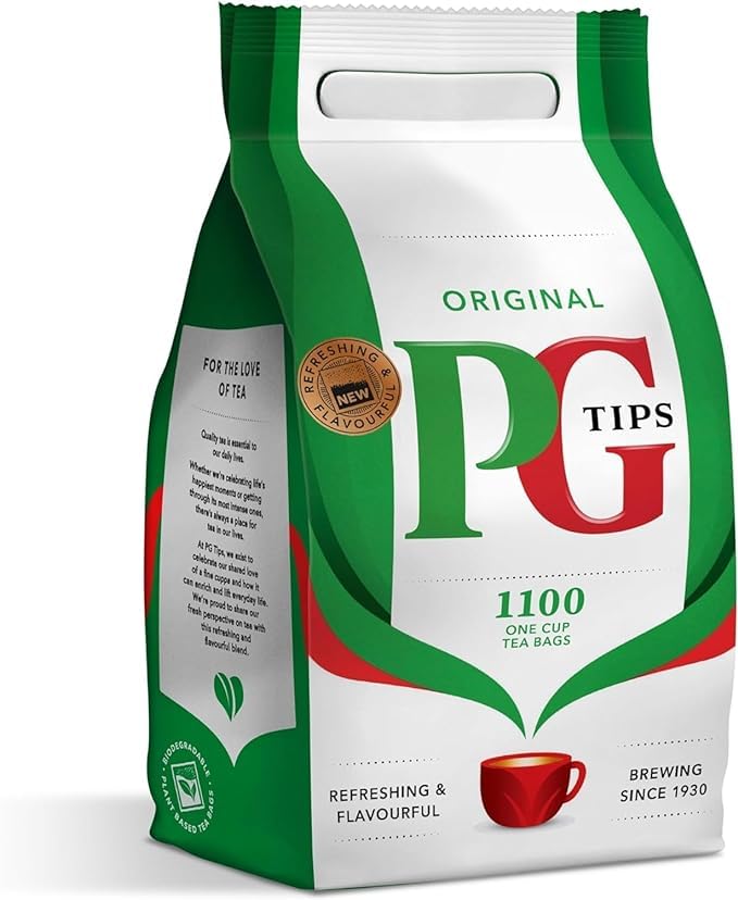 PG Tips brewed cup of tea demonstrating deep color and consistent strength