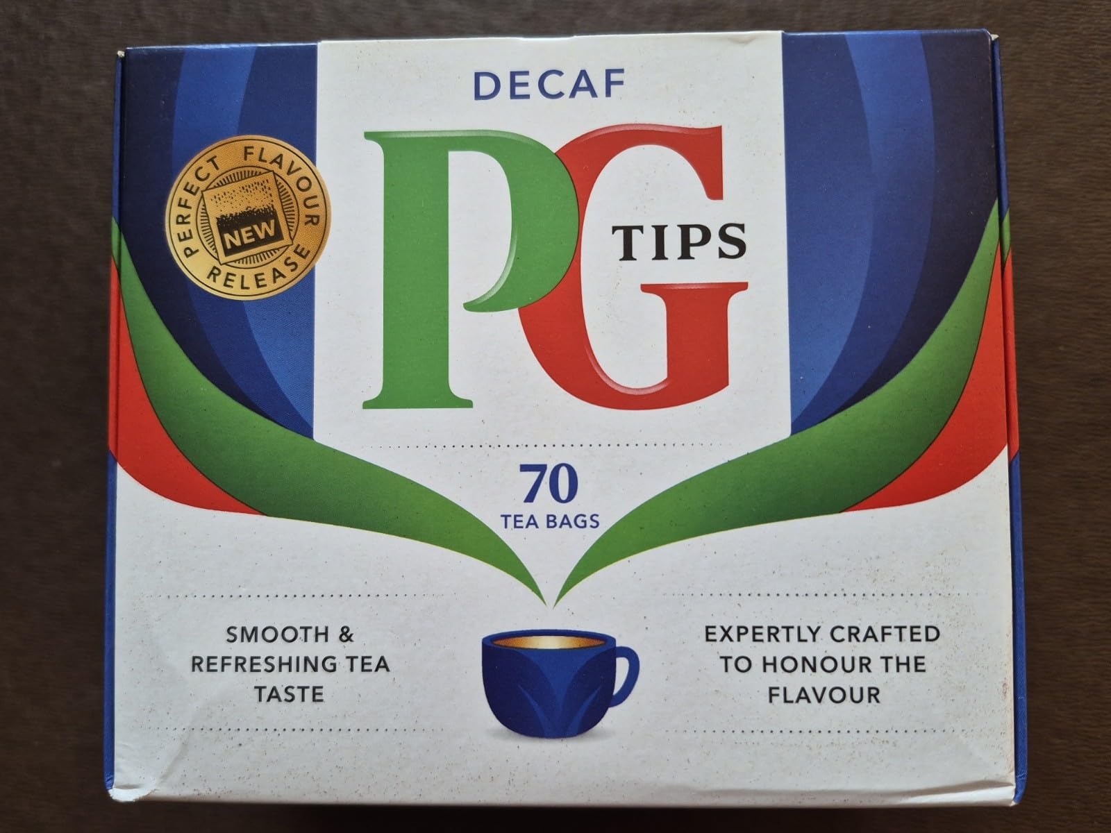 PG Tips decaf label and nutrition details showing ingredient transparency benefit