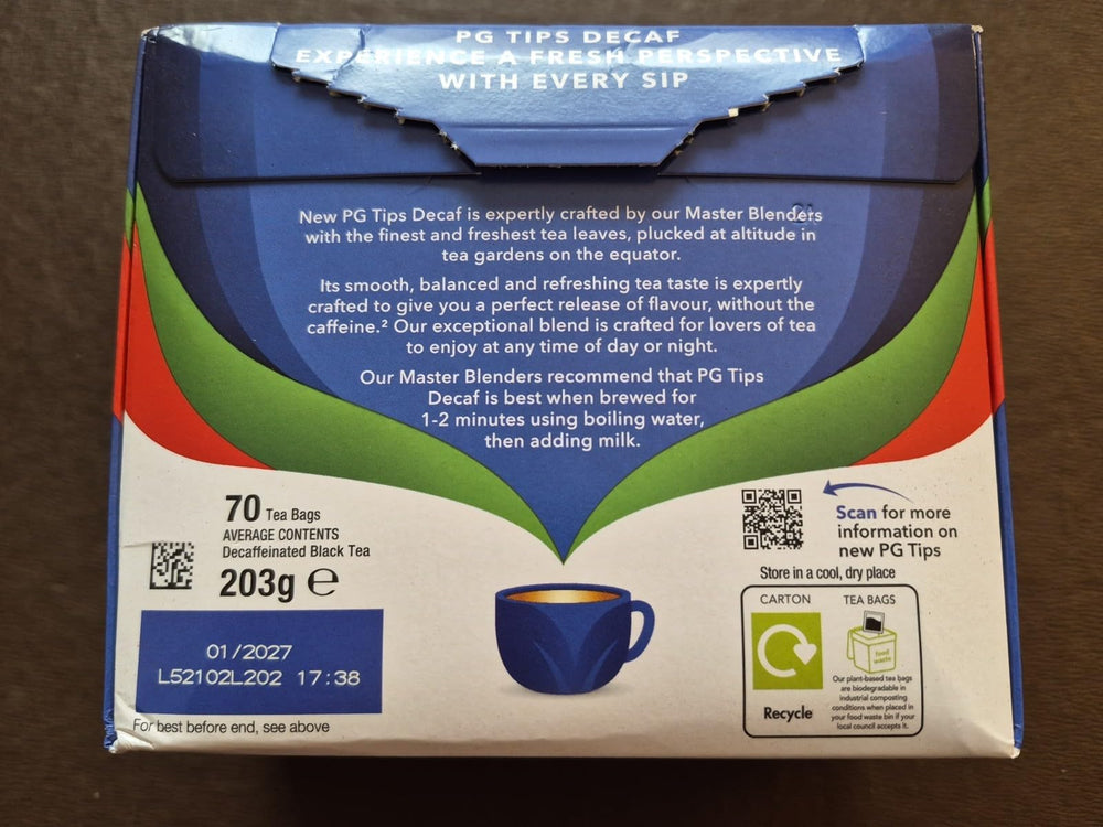PG Tips decaf in kitchen lifestyle setting suggesting everyday convenience benefit