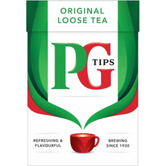 PG Tips front packaging showing brand and weight, clear storage benefit