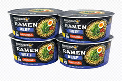 PhoLicious front packaging showing beef ramen 4-pack and convenience