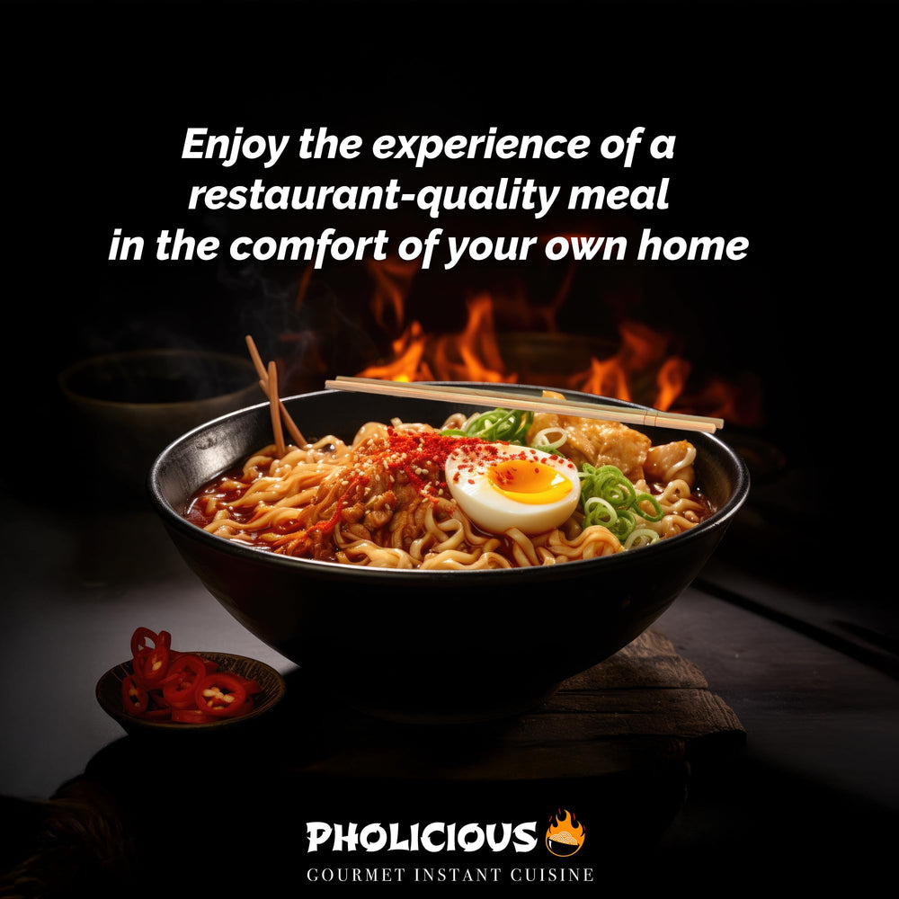 PhoLicious ramen served on dining table with chopsticks, ideal for casual meals
