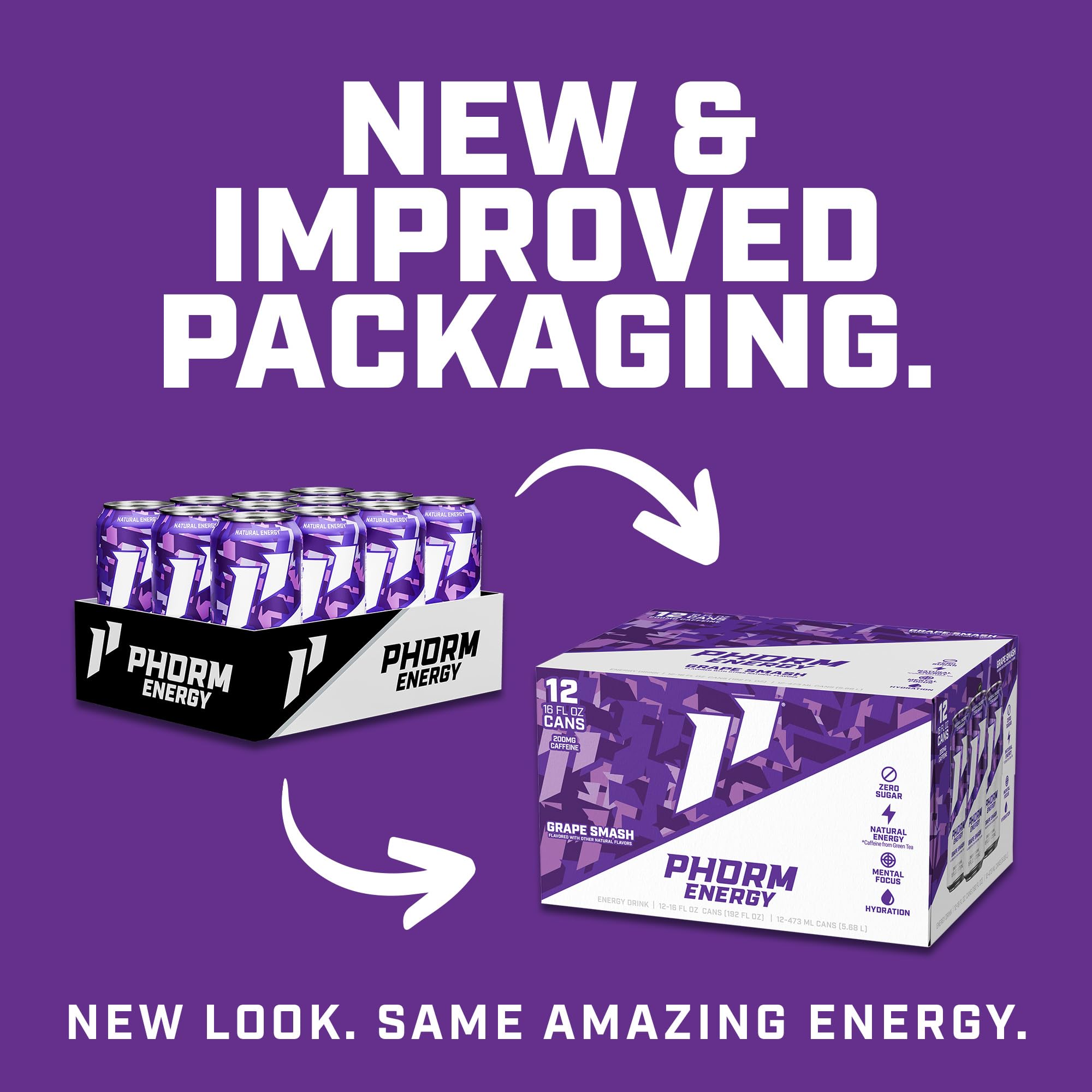 PHORM ENERGY close-up of can top showing easy-open design and portability benefit