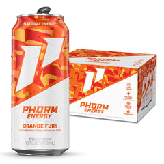 PHORM ENERGY front can showing Orange Fury bold citrus benefit
