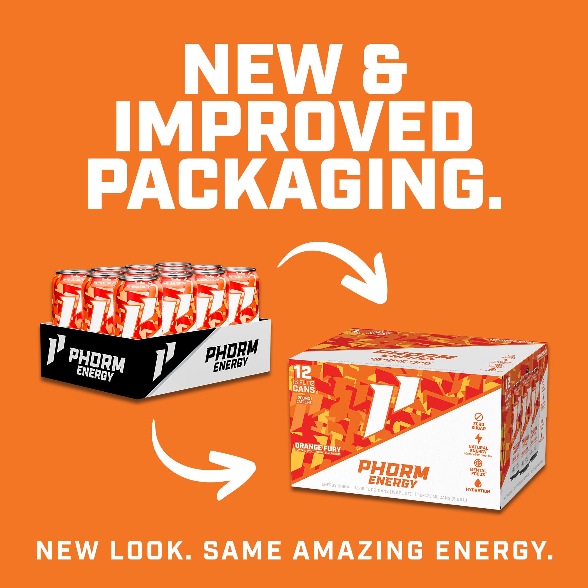 PHORM ENERGY top view of can opened ready to drink for convenience