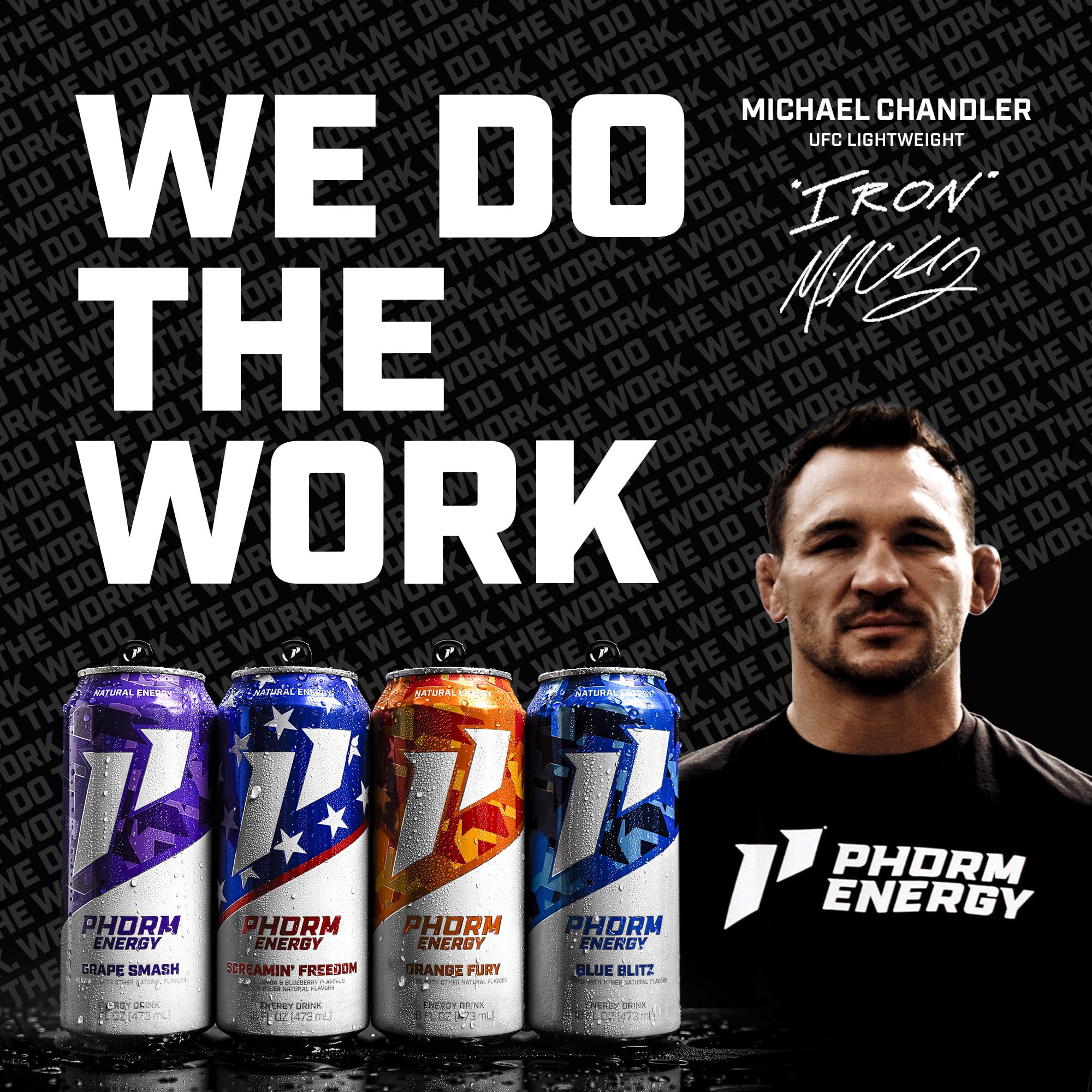 PHORM ENERGY twelve-pack layout on shelf, showing value pack and easy storage for frequent use
