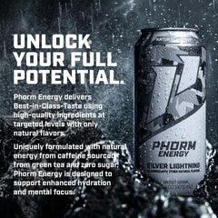 PHORM ENERGY open can top view with fizz showing easy-open convenience and ready refreshment