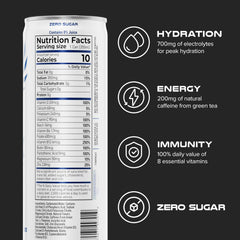 PHX label close-up highlighting electrolytes and vitamin facts for transparency