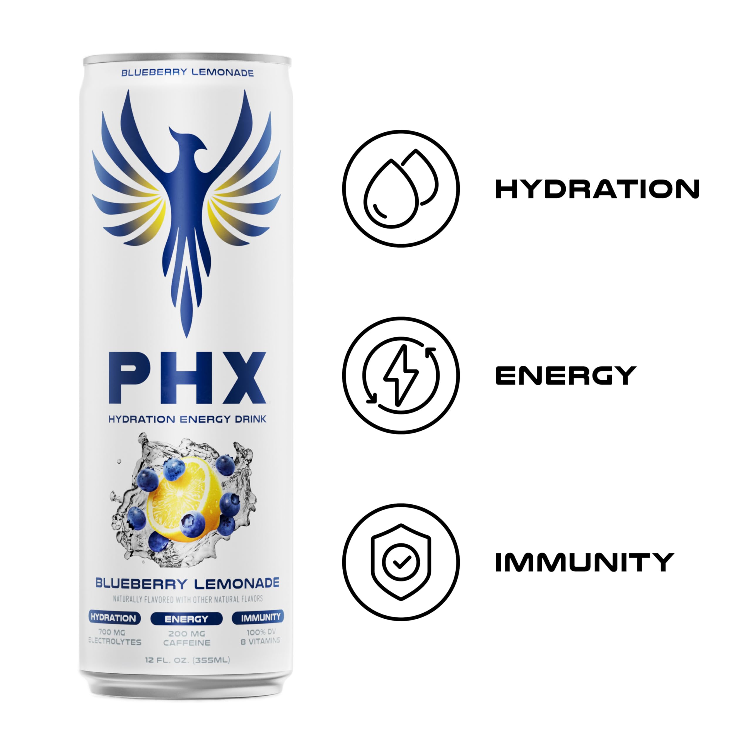 PHX next to a phone for scale showing portable serving size convenience