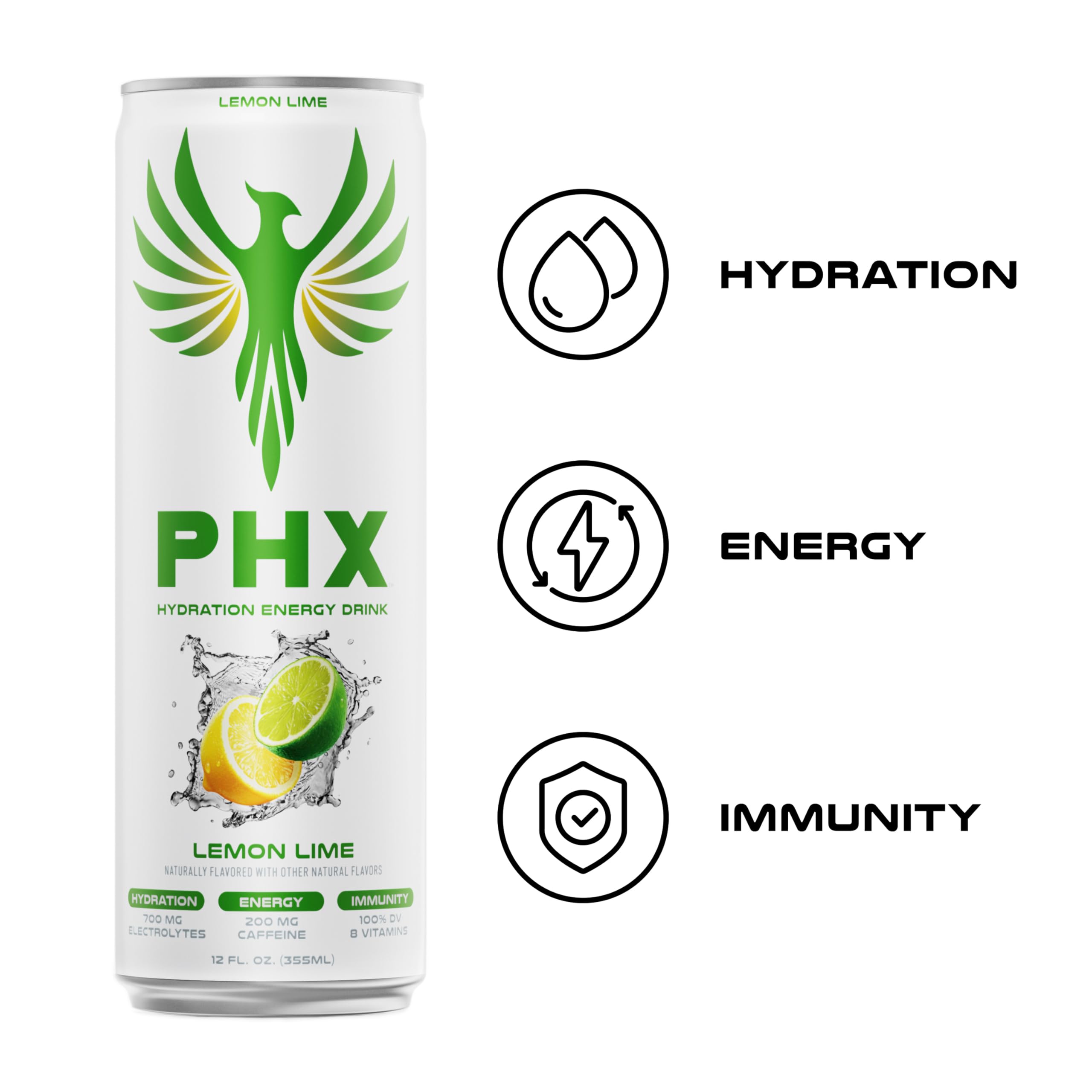 PHX ingredients label shot showing electrolyte list and informed choice benefit