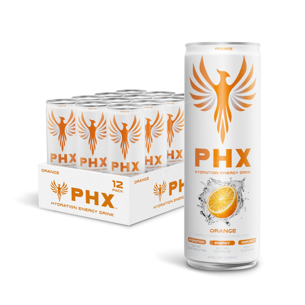 PHX front can orange flavor showing branding and vibrant look for quick recognition