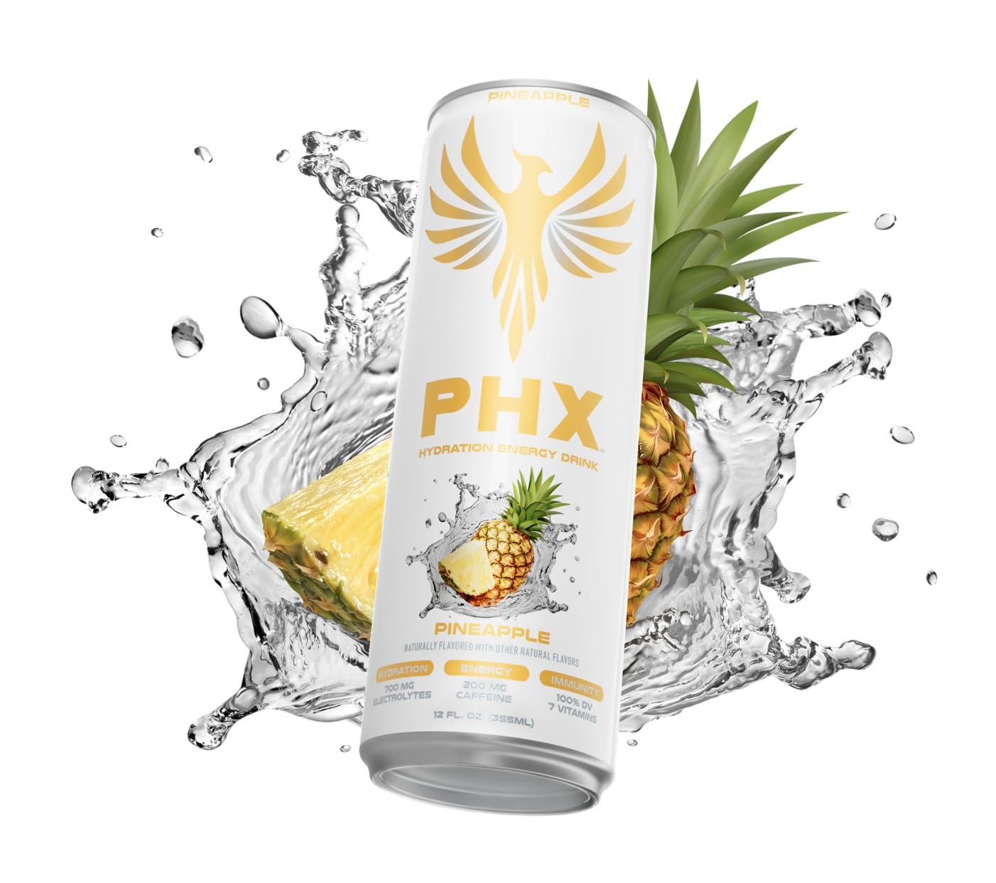 PHX pineapple can by runner illustrating hydration and steady energy support