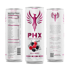 PHX pouring Wild Berry into a glass demonstrating vibrant color and refreshment