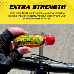 Pickle Juice label close-up highlighting ingredients and strength benefits