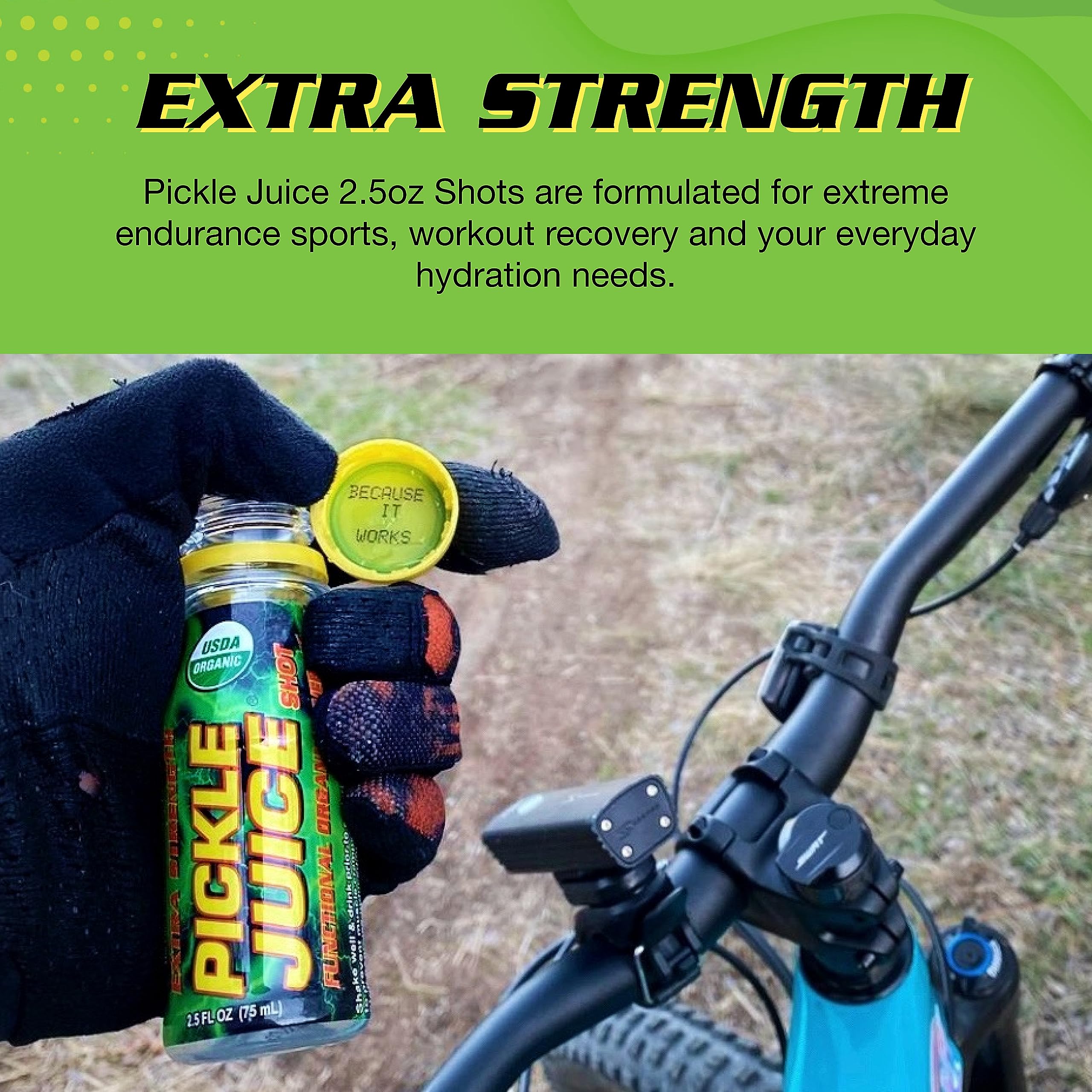 Pickle Juice ingredient label showing vinegar and electrolytes for fast relief