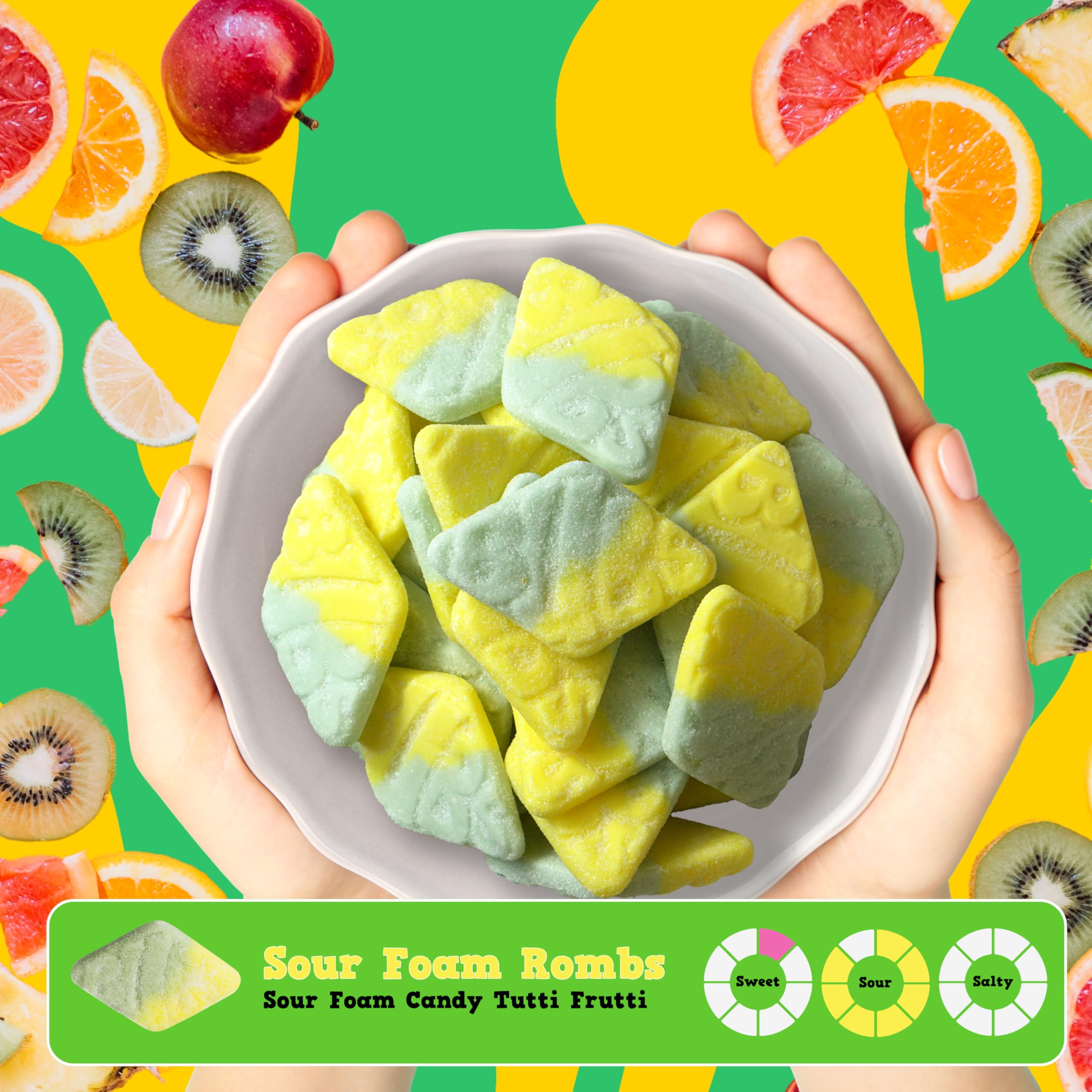 Party table with BUBS rhombs scattered, Pickmix Candy Sweden adds colorful festive appeal