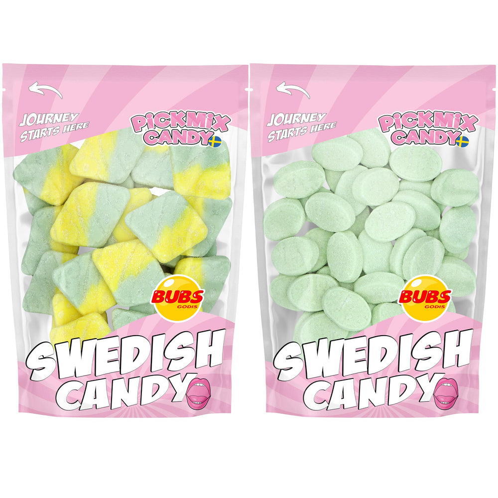 Pickmix Candy Sweden front packaging shows BUBS bundle and clear resealable pouch for freshness