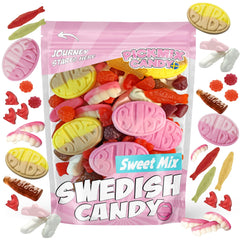 Pickmix Candy Sweden front packaging showing bright 1 pound bag and variety