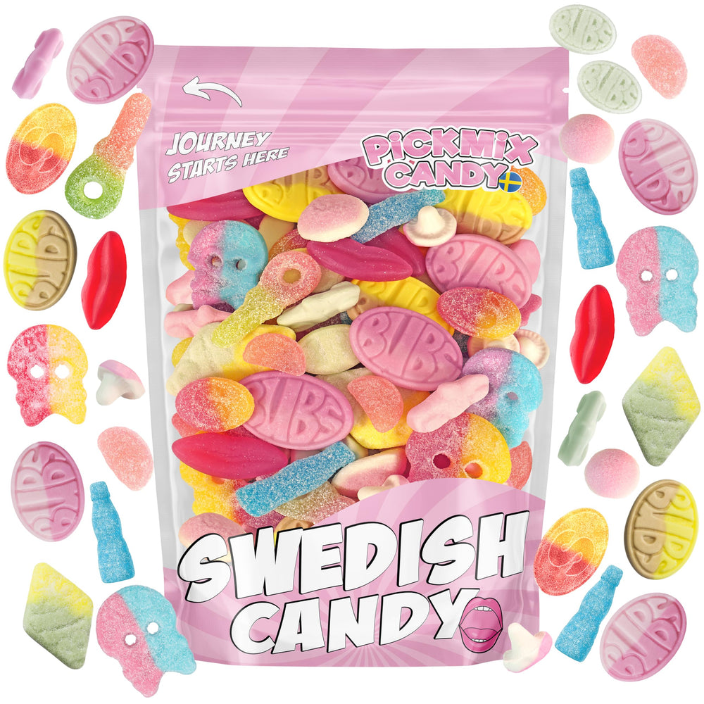 Pickmix Candy Sweden front packaging showing the 1.5 lb mix and variety for easy selection