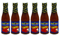 Pico Pica front label showing spicy sauce and clear bottle for easy identification