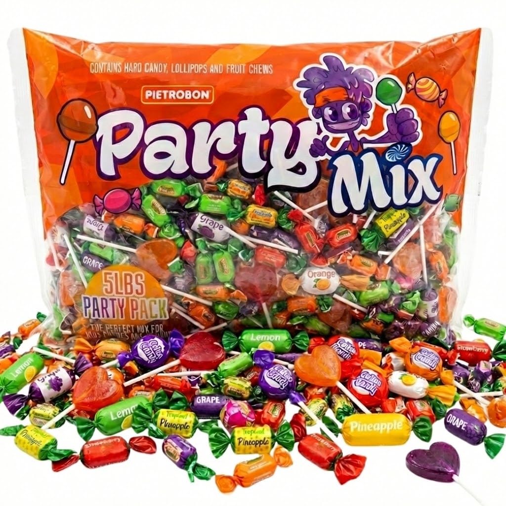 Pietrobon front package showing 5 lb bulk and colorful mix benefit convenience