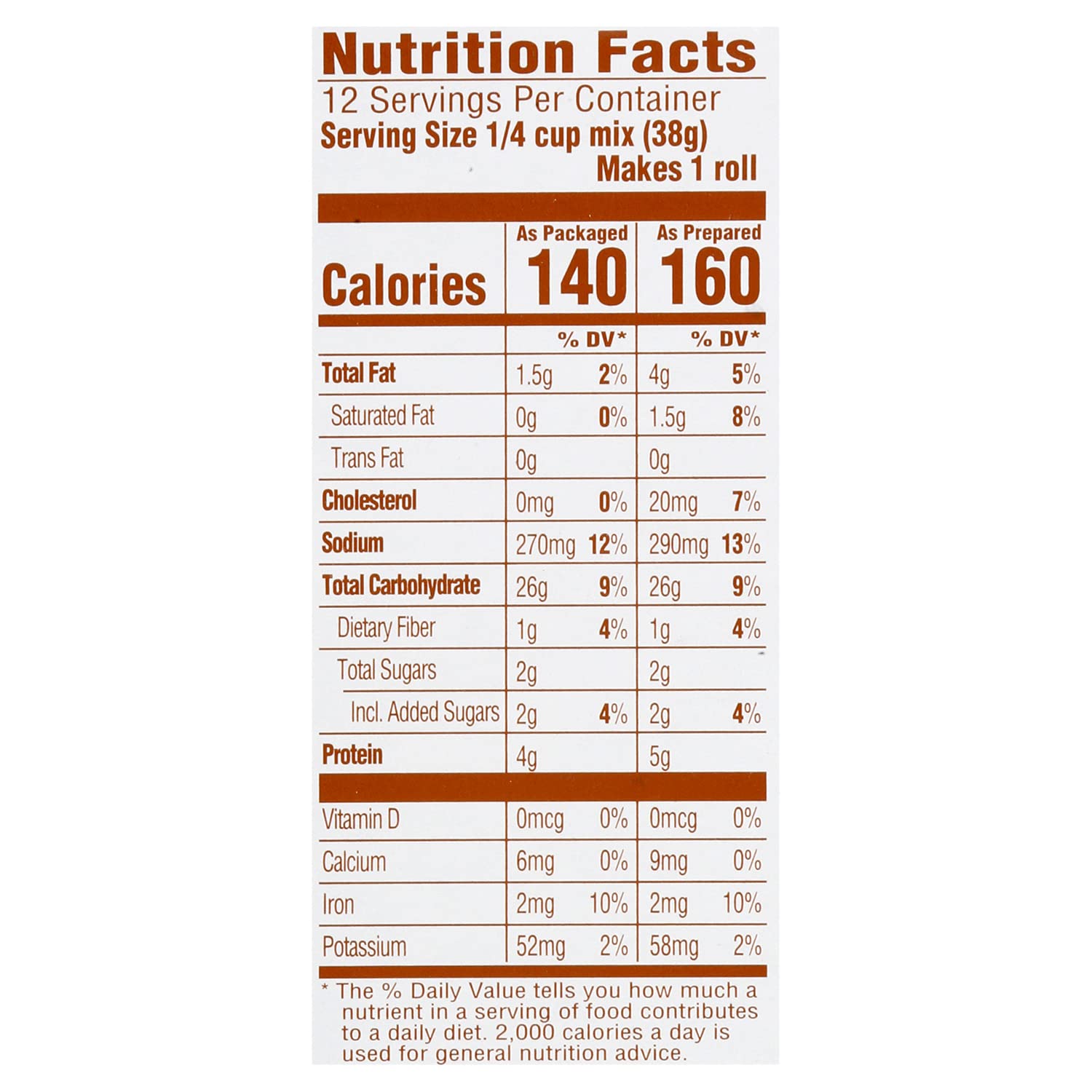 Pillsbury back panel with nutrition and prep steps for easy guidance