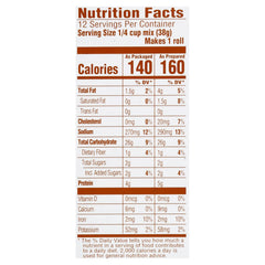 Pillsbury back panel with nutrition and prep steps for easy guidance