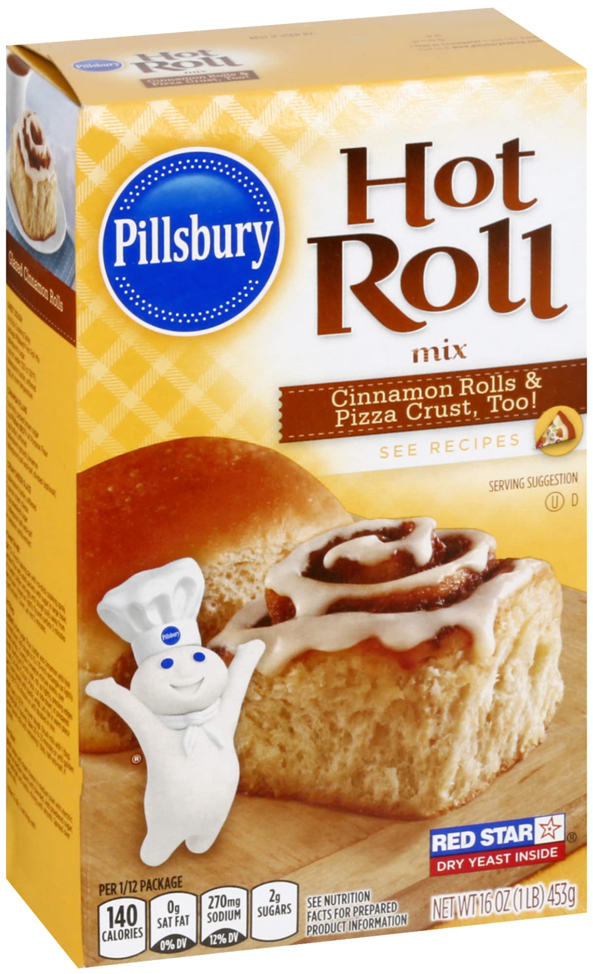Pillsbury mix box next to hand for size scale and portion clarity