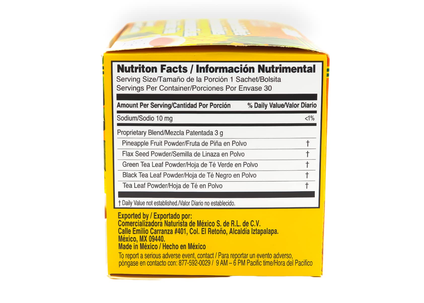 PIÑALIM dry blend of leaves and flax seeds highlighting natural ingredients