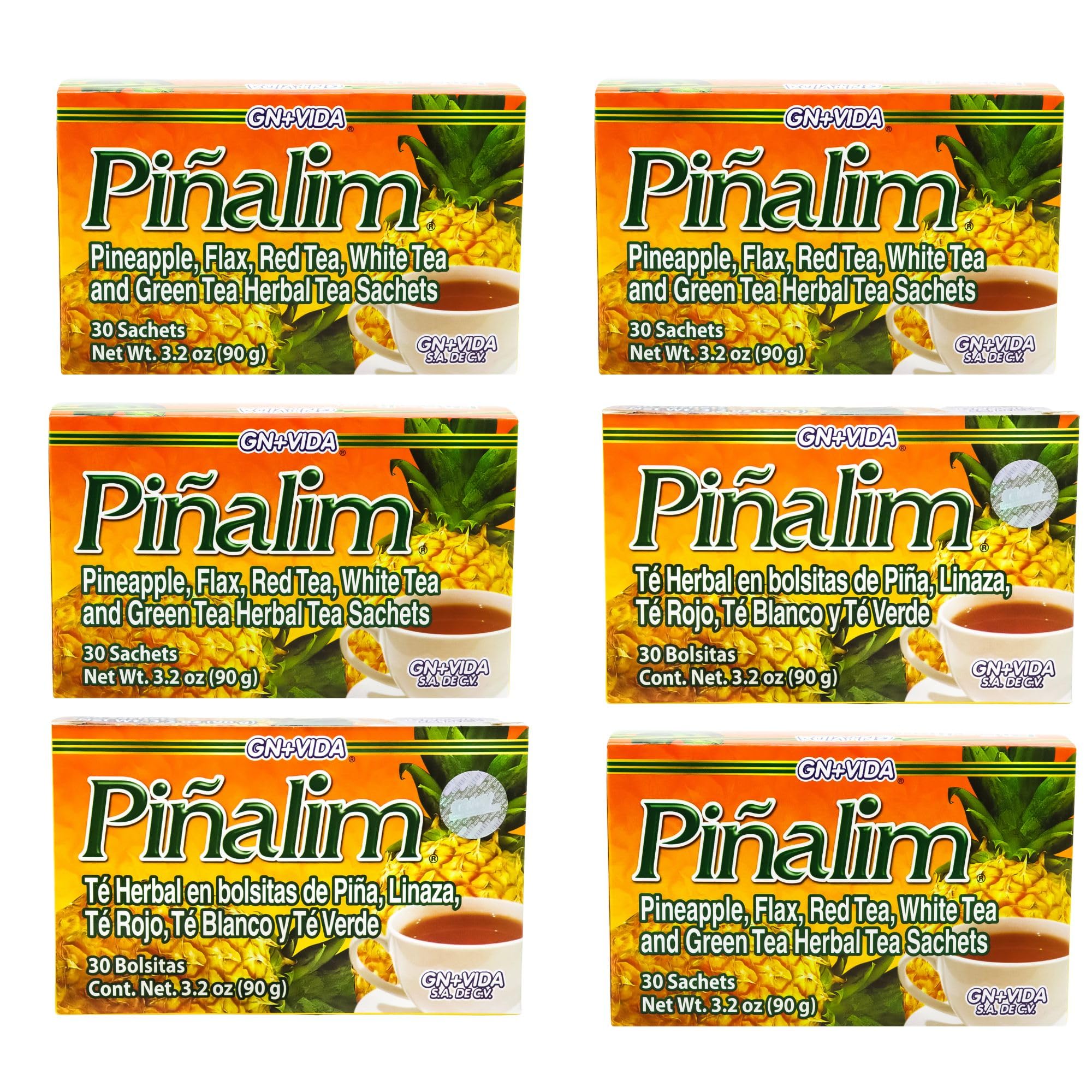 PIÑALIM front packaging showing six-box supply and pineapple branding