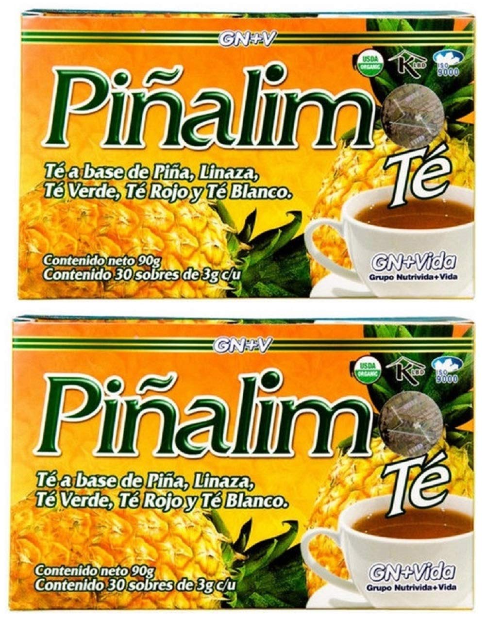 PIÑALIM front packaging twin pack showing 2 x 30 tea bags for a 60-day supply benefit